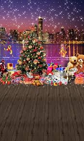 Digitally printed backdrops are an artistic and innovative way to brand your project and they are definitely easier to transport and install than any other decoration type. Beautiful Xmas Tree Gifts High Rise Buildings Photo Backdrop L 876 In 2021 Christmas Photography Backdrops Christmas Backdrops Christmas Backdrops For Photography
