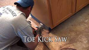 Toe Kick Saws Cuts Plywood Flooring Under Cabinets