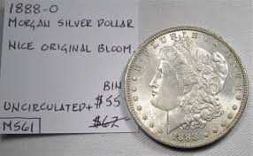1888 O Morgan Silver Dollar Unc Coin Mushrooms Silver