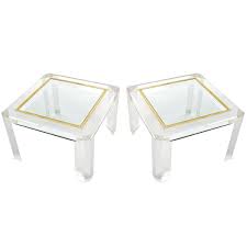 Large variety to choose from. Pair Of Lucite Coffee Cocktail Tables Brass Glass 1970s For Sale At 1stdibs