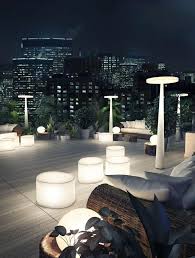 Eclairage De Terrasse Et Jardin Avec Lampes Rooftop Terrace Design Rooftop Decor Rooftop Design