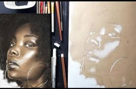 تعليم رسم بورتريه كامل على ورق كرافت بالفحم والباستل youtube male sketch art drawings