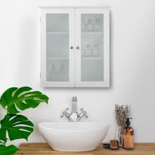 White bathroom wall cabinet glass doors. Elegant Home Fashions Bathroom Connor Wall Cabinet With 2 Glass Doors White Elg 581 Teamson Home Europe