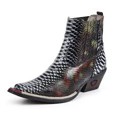 Bota Country Masculina Bico Fino Couro Jacaré Fakcini - 3000 - Colorido