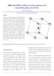 Pdf Xrd And Txrf Evidences Of The Existence Of A Monoclinic