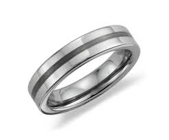Brushed Center Flat Ring In Gray Tungsten Carbide 5mm Blue Nile Mens Wedding Rings Tungsten Carbide Wedding Rings Wedding Rings