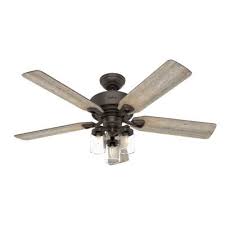 Hunter Devon Park 52 In Led Indoor Onyx Bengal Ceiling Fan With Light And Remote Control 50235 In 2020 Ceiling Fan Hunter Ceiling Fans Ceiling Fan With Remote