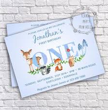 Boy Printable 1st Birthday Card Woodland Boy Invitation 1st Birthday Invitation Woodland Editable F Animal Birthday Invitation Woodland Invitation Birthday Birthday Party Invitations Free