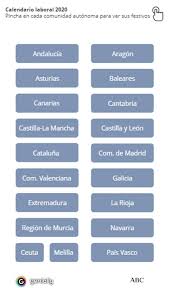Desde octubre de 2019 a marzo de 2021: Calendario Laboral 2020 Interactivo