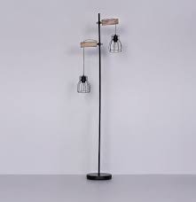 Hohenverstellbare Stehlampe Aus Natur Holz Mina