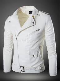 Men Leather Jacket Plus Size White Motorcycle Jacket Turndown Collar Long Sleeve Pu Biker Jacket Leather Jacket Men Mens Leather Clothing Men S Leather Jacket