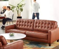 Many of the following living rooms use leather furniture as an accent, rather than as a focal point, but you'll see all the ways and styles that make a single rich red sofa adds bold color to this otherwise white living room, and is paired with two sleek white leather armchairs and a tiered mirrored coffee. Gustav Leather Sofa Scandinavian Designs