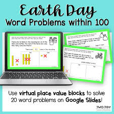 Earth Day Word Problems Within 100 In 2020 Word Problems Distance Learning Subtraction Word Problems