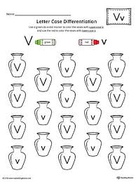 Letter Case Recognition Worksheet Letter V Letter V Worksheets Letter V Preschool Letters