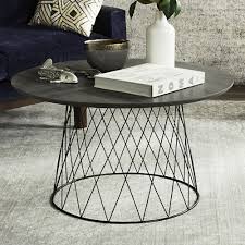 Safavieh Industrial Contemporary Round Coffee Table Mid Century Coffee Table Coffee Table Grey Wood Coffee Table