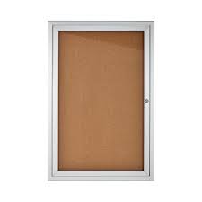 Shop for cork boards decorative online at target. Adiroffice 24 In X 36 In Grey Lockable Enclosed Cork Board Bulletin Memo Board 504 01 Sc The Home Depot