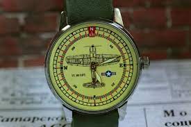 F4F-U Corsair Mens Mechanical Watch POBEDA +leather strap /great Gift | eBay