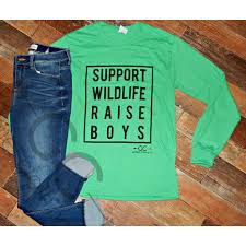 support wild life raise boys long sleeve