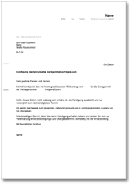 Das wohnungsamt ist keine mietpartei des vertrages; Kundigung Mietvertrag Garage Fristgemass Mieter De Musterbrief Download