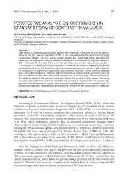 Iem/jkr forms of contract do not have any provisions that the must submit his payment application for the engineer/so to 1 ir. Pdf Perspective Analysis On Ibs Provision In Standard Form Of Contract In Malaysia