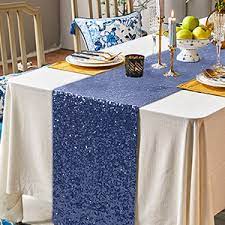 Blue table runner, navy table topper, blue table linens, tablescape, navy table runner, navy decor bluehavendecor 5 out of 5 stars (291) £ 17.06. Amazon Com 12 X 108 Sequined Table Runner Navy Blue Home Kitchen