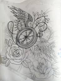 Bird And Rose Tattoo Drawing Tattoo Union Drawings Compass Tattoo Compass Rose Tattoo Clock Tattoo