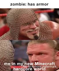 Uniuse en agosto de 2019 . Zombie Has Armor Me In My New Minecraft Hardcore Eorld Aq12345 Memes