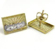 10k white gold diamond cut 6mm sphere earrings. Buy 10k Yellow Gold Small Two Tone Jesus Apostles Last Supper Earrings Online At So Icy Jewelry