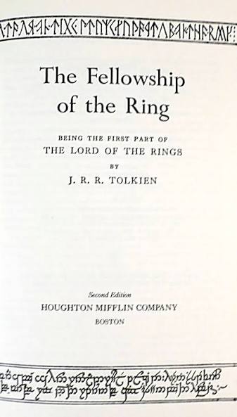 THE LORD OF THE RINGS - THE FELLOWSHIP OF THE RING, THE TWO TOWERS, THE  RETURN OF THE KING | J. R. R. Tolkien | Second Edition; Twenty-Ninth  Printing
