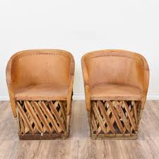 This Pair Of Mexican Style Equipale Chairs Are Featured In A Solid Wood With A Rustic Raw Wood Finish These Armc Mexican Home Decor Unique Chair Leather Chair