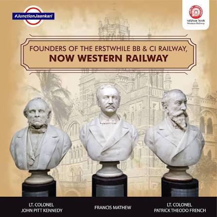 Presenting you founders of the erstwhile BB&CI Railway, now Western Railway which came into existence in its present form on 5th November, 1951 by the merger of its forerunner, the erstwhile Bombay,