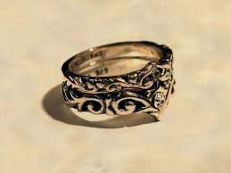 Medieval Wedding Ring Trio Sterling Silver 925 Medieval Wedding Ring Celtic Rings Women Wedding Ring Trio