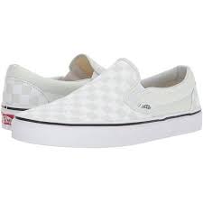Black White And Blue Checkered Vans Vans Classic Slip Ontm Checkerboard Blue Flower True White Skate 50 Liked On Polyvore Featuring Shoes Vans Classic Slip On Vans White Slip On Shoes