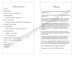 A funeral program is important to help family and friends navigate through the funeral or memorial service and is a reference document that lists the order of. Memorial Service Program Sample Funeral Programs Examples For Memorials Elegant Memorials