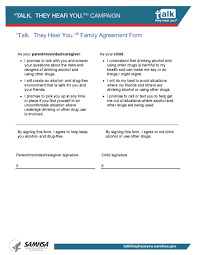 Family Agreement Form | SAMHSA