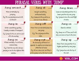 Phrasal Verbs With Jump Jump Down Jump Off Jump Out Jump Up 7 E S L Idioms And Phrases English Words English Language Learning