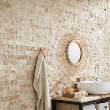Plaquette De Parement Pierre Naturelle Beige Interieur Exterieur Leroy Merlin Travertin Mur En Pierre Salon Pierre Naturelle