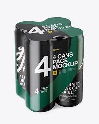 Download 4 Matte Cans In Shrink Wrap Psd Mockup Half Side View High Angle Shottemplate In 2020 Mockup Psd Design Mockup Free Mockup Free Psd
