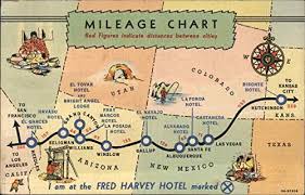 Amazon Com Mileage Chart Fred Harvey Hotels Maps Original