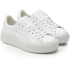 Shop 15 top fenty puma by rihanna women's shoes and earn cash back from retailers such as farfetch and yoox.com all in one place. Fenty X Puma By Rihanna Puma X Rihanna Fenty Patent Leather Creepers 43 165 Huf Liked On White Patent Leather Shoes White Platform Sneakers Sneakers White