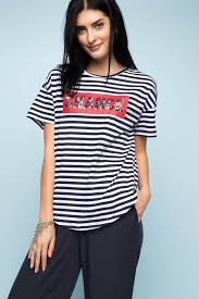 Lacivert Kadin Cizgili Bluz 695701 Defacto Moda Stilleri Kadin Moda