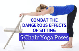Release Stress Right At Your Desk With 5 Chair Yoga Moves Chair Yoga Yoga Moves Yoga For Beginners Flexibility