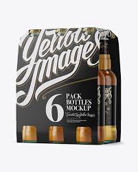 Free for personal and commercial use. White Paper 6 Pack Beer Bottle Carrier Mockup Halfside View In Bottle Mockups On Yellow Images Object Mockups