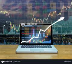 Premium Stock Exchange Market Trading Graph Over The Screen Of Laptop On Wood Table Over The Photo Blurred Of Trading Graph Background Photo Download In Png J Stock Exchange Stock