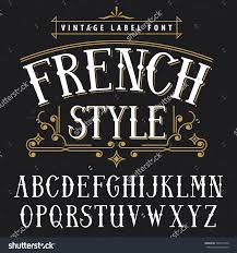Stock Vector French Style Vintage Label Font Vector Illustration French Font Vintage Font Old Font Europe 3 Vintage Fonts Free Vintage Fonts Alphabet Old Fonts