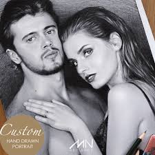 Couple Graphite Pencil Portrait, Drawing Portrait From Photo, Handmade  Portrait Drawing, Unique Gift Idea