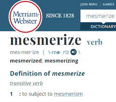 If something is 'mesmerizing', it's so interesting or you like it so much that you can't stop looking at it.|this video game is so mesmerizing! What Is The Correct Spelling Mesmerising Or Mesmerizing Quora