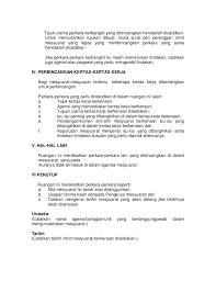 Perutusan pengerusi pengesahan minit mesyuarat yang lalu. Format Minit Mesyuarat
