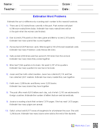 Multiplying by rounding each number estimation worksheet. Estimation Worksheets Dynamically Created Estimation Worksheets For Teachers