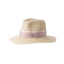 Hemp Straw Fedora Hat With Pink Grosgrain Ribbon Maison Michel Paris Straw Fedora Fedora Straw Fedora Hat